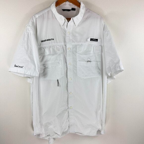Eddie Bauer Men’s White Gorpcore Camping Fishing Performance Shirt Size 2XL. - Picture 1 of 8